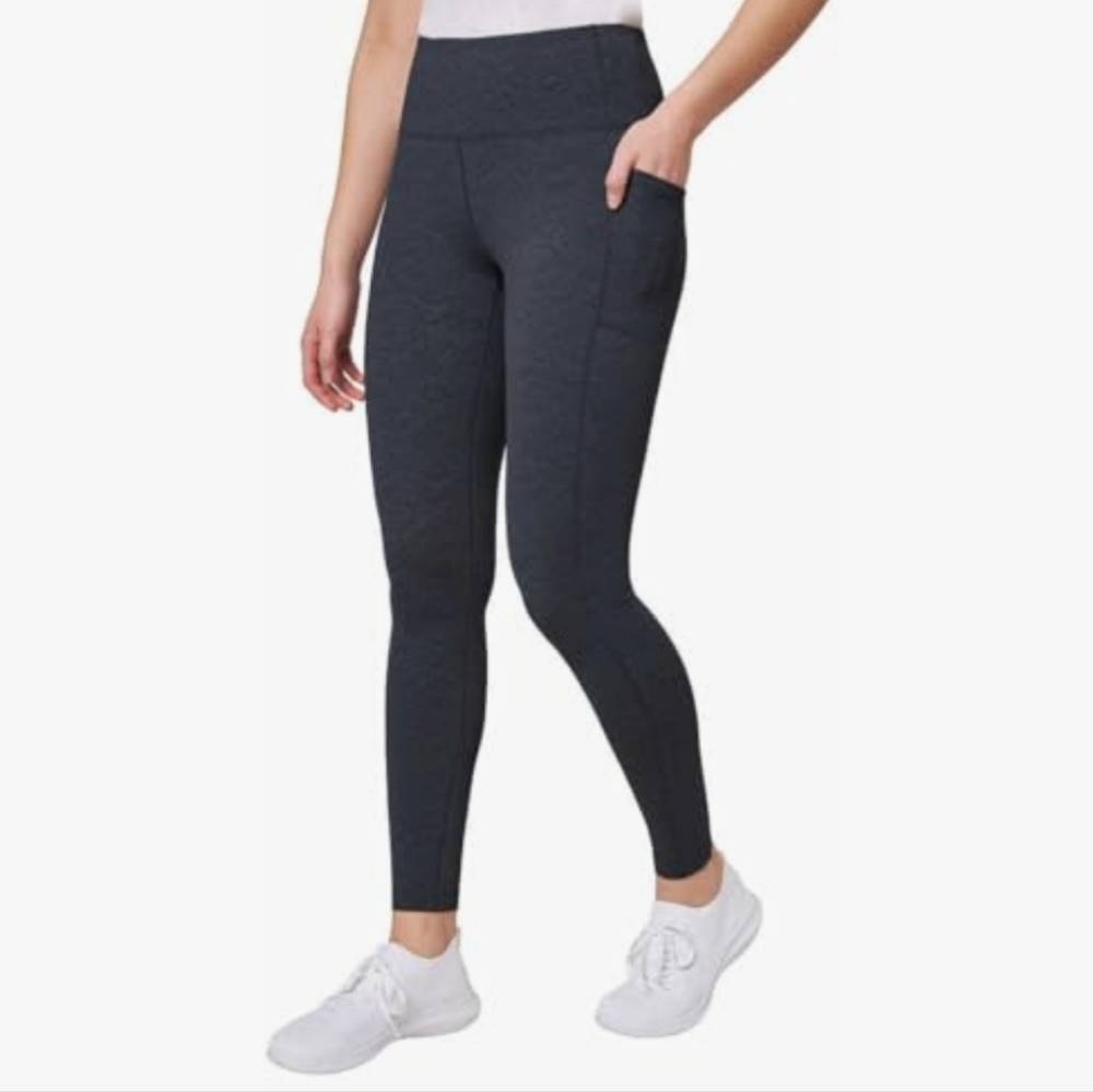Mondetta Womens Midweight High-Waisted Garment Wash Leggings L